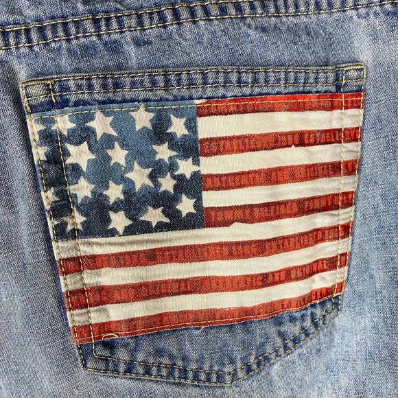 Tommy Hilfiger American Flag Mom Jeans Blue Tapered Patriotic 90s Vintage 12 - Picture 6 of 7